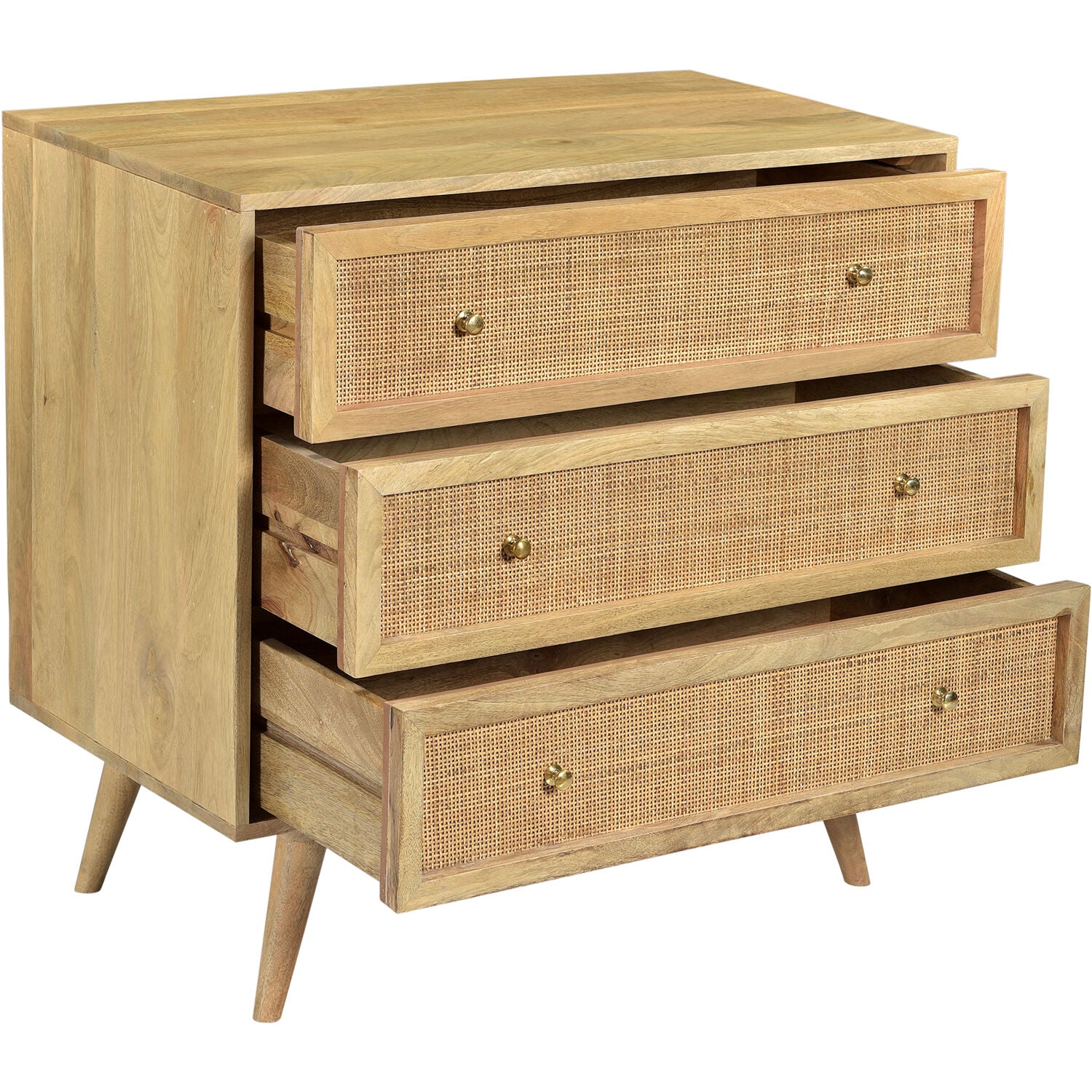 Cambridge Parkview 3-Drawer Mango Wood Chest in Natural, 33.5-In. W x 18-In. D x 31.5-In. H