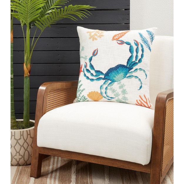 Saro Lifestyle Down filled Crab Design Throw Pillow