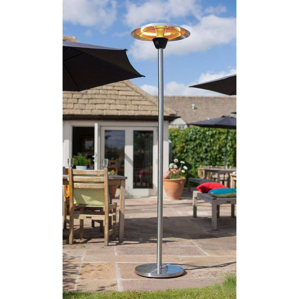 Hanover 1500-Watt Infrared Stand Electric Patio Heater in Silver HAN1023HA-SLV