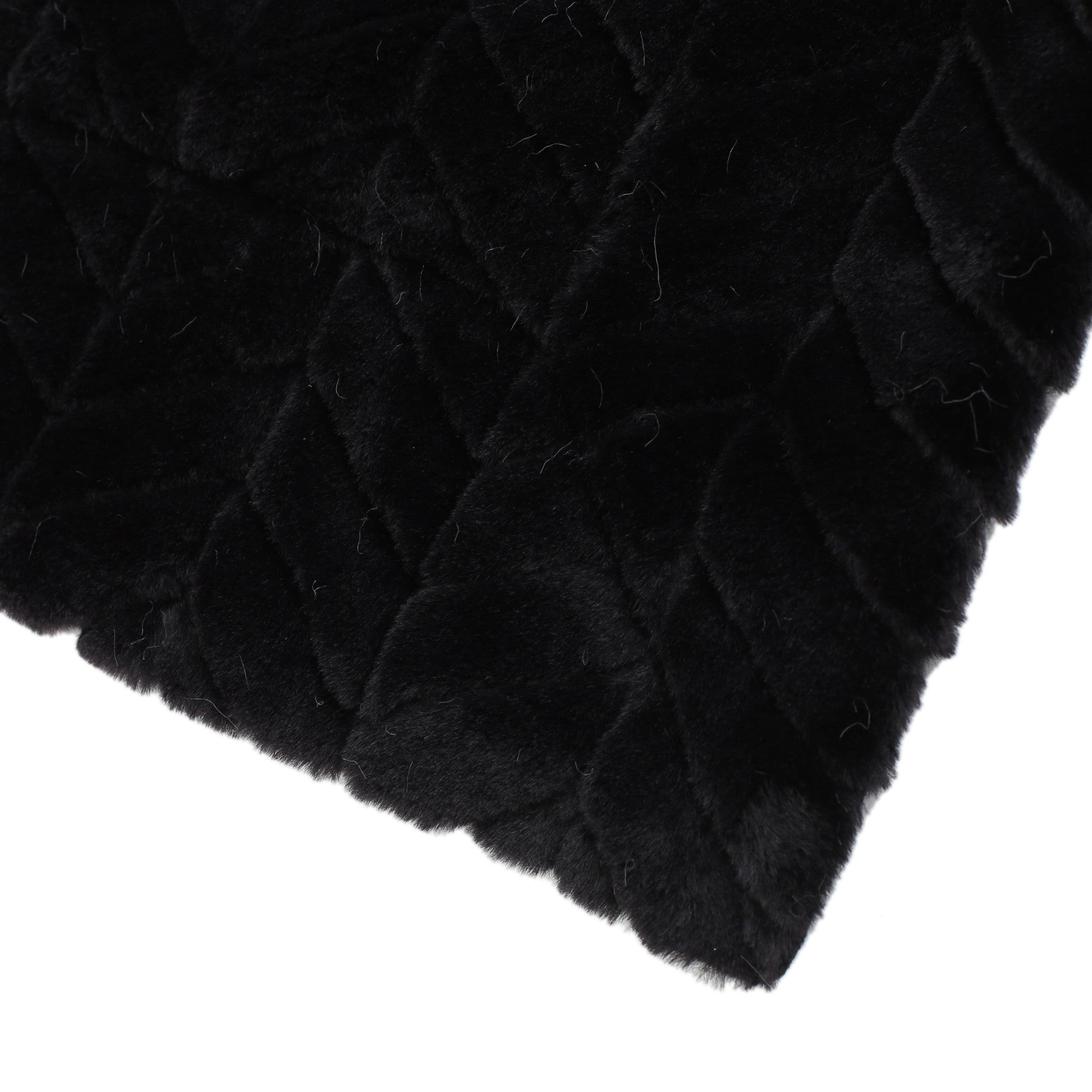 Tuscan Black Fur Fabric Throw Blanket