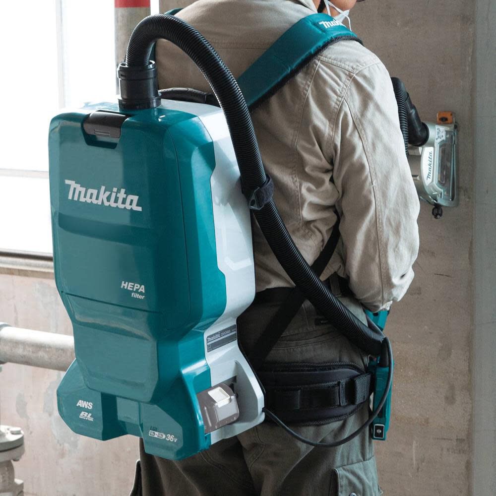 Makita 18V X2 LXT 36V Backpack Dry Dust Extractor 1.6 Gallon HEPA FilterAWS Capable Cordless Bare Tool XCV18ZX from Makita