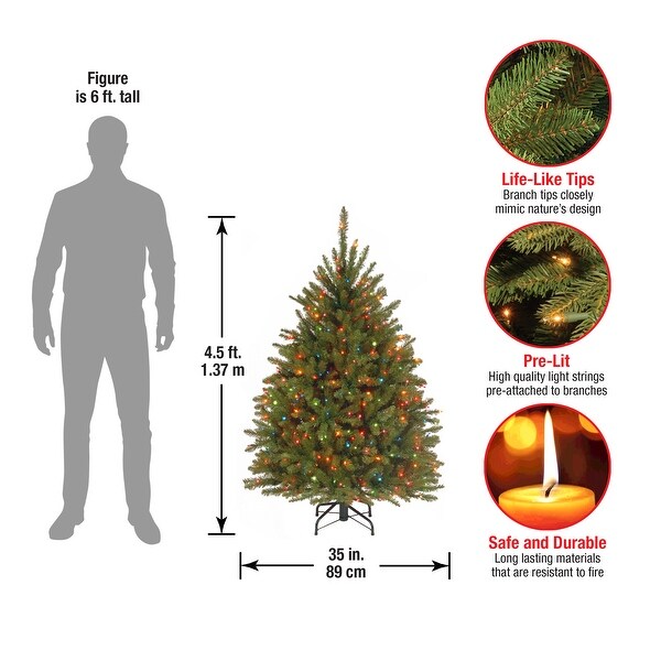 National Tree Company 4.5 ft. Fir Prelit or Unlit Artificial Hinged Tree