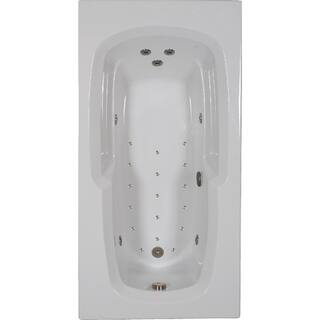 Comfortflo 72 in. Acrylic Reversible Drain Rectangular Alcove Whirlpool Bathtub in White C7236-A White