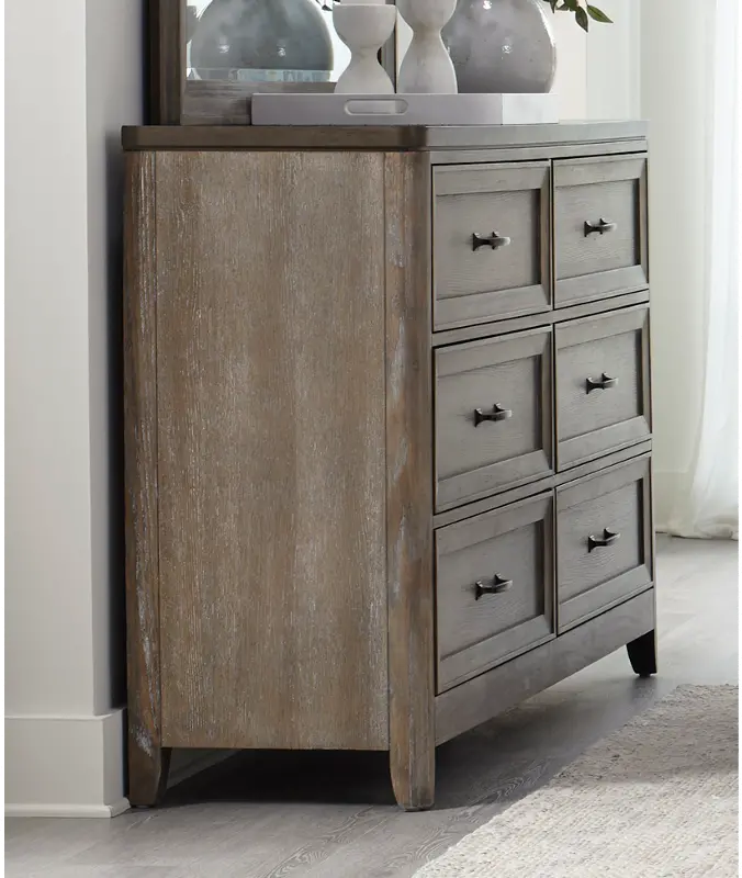 Newell Gray and Light Brown Dresser