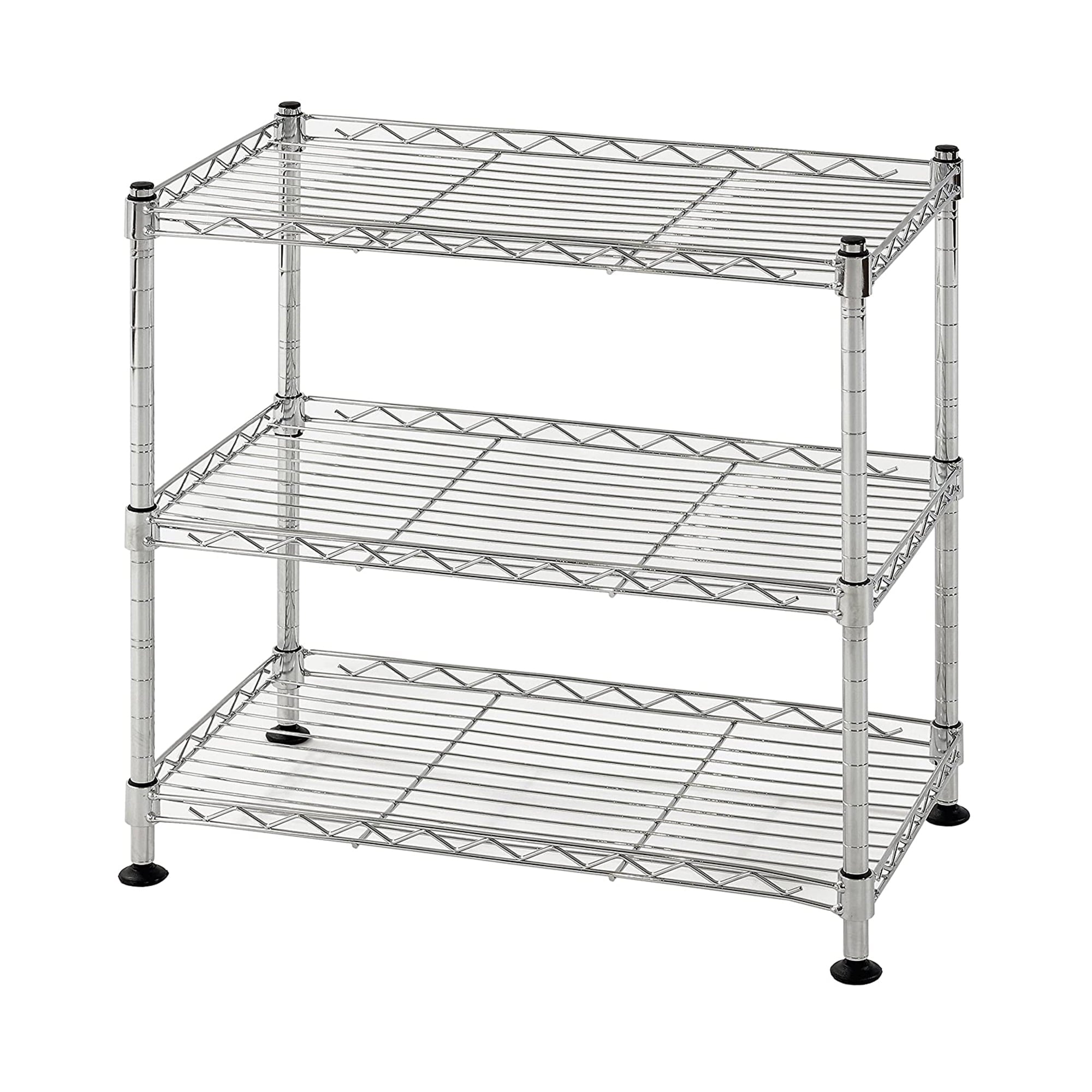 Muscle Rack Adjustable 3 Tier Freestanding Garage Storage Shelves, Chrome