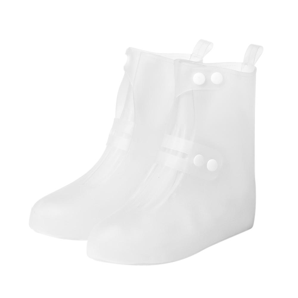 Fashion Women Reusable Tube Boots Children Transparent Water-resistant Rain Boots Pvc Nonslip Rainshoes White 44and45