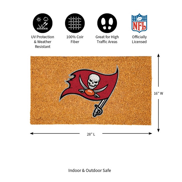 Evergreennfltampa Bay Buccaneers Logo Natural Coir 28 X 16 Inches Indoor Outdoor Doormat