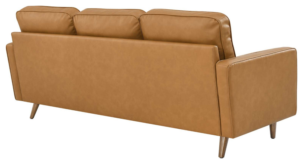 Valour 78 quotLeather Apartment Sectional Sofa   Midcentury   Sectional Sofas   by Modway  Houzz