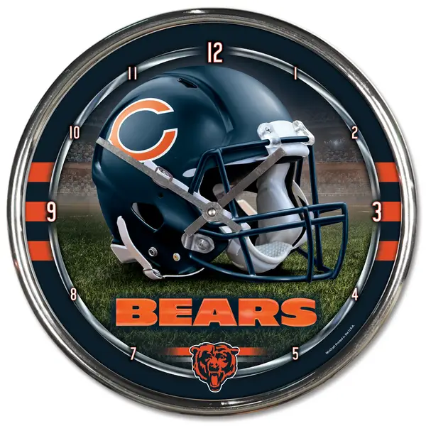 NFL Chicago Bears Round Chrome Clock