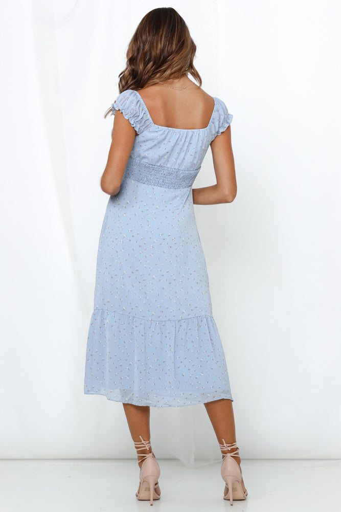 Looking Through Your Eyes Midi Dress Blue