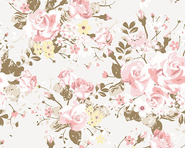 Vintage Rose Pattern Wall Mural