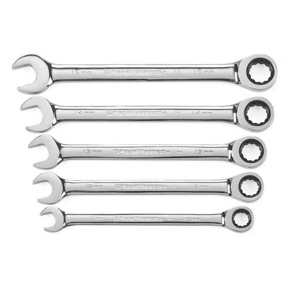 Ratcheting Wrench Set， 5 Pc. Metric Combination