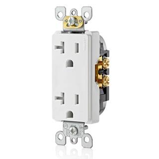 Leviton Decora 20 Amp  Tamper Resistant Duplex Outlet White R52-T5825-00W