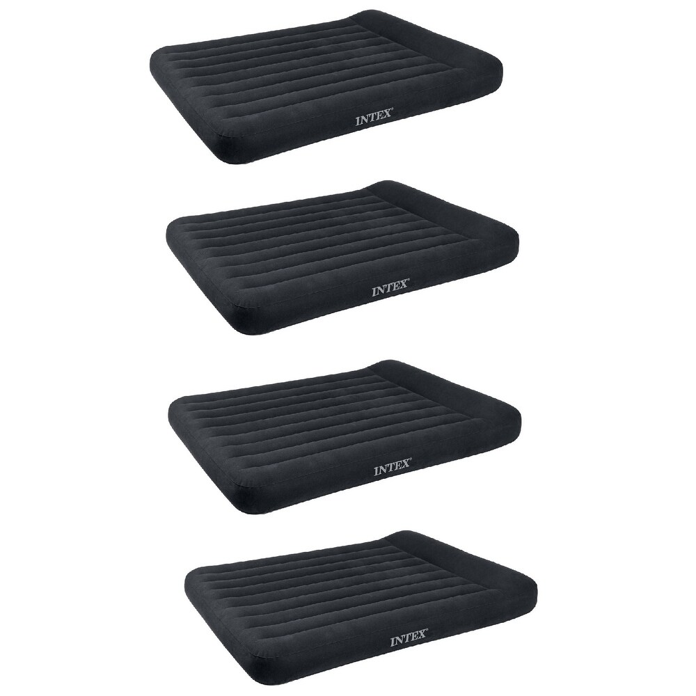 Intex Dura Beam Pillow Rest Classic Airbed with Built In Pump  Queen (4 Pack)