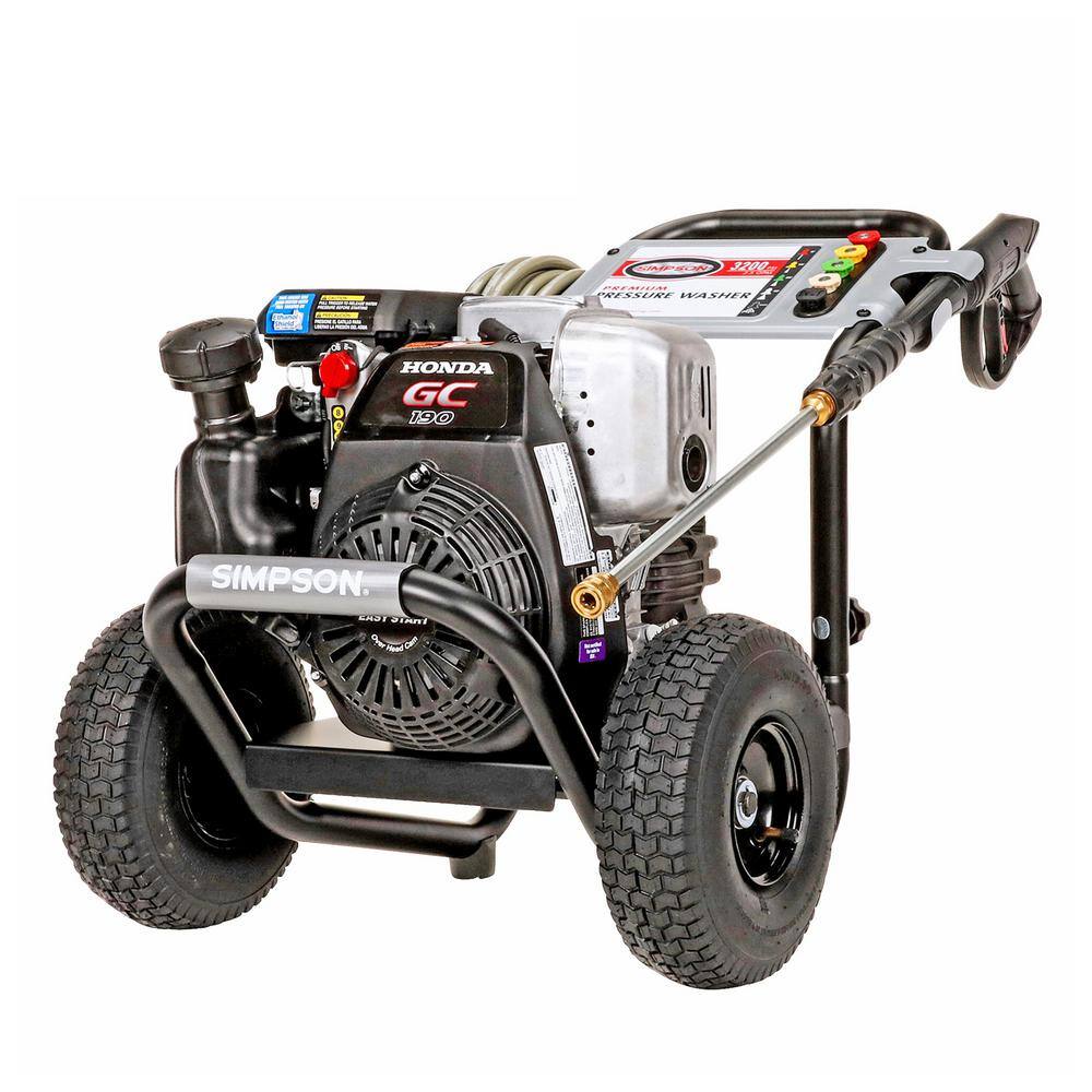 SIMPSON MegaShot 3200 PSI 2.5 GPM Gas Cold Water Pressure Washer with HONDA GC190 Engine (49-State) MSH3125-S