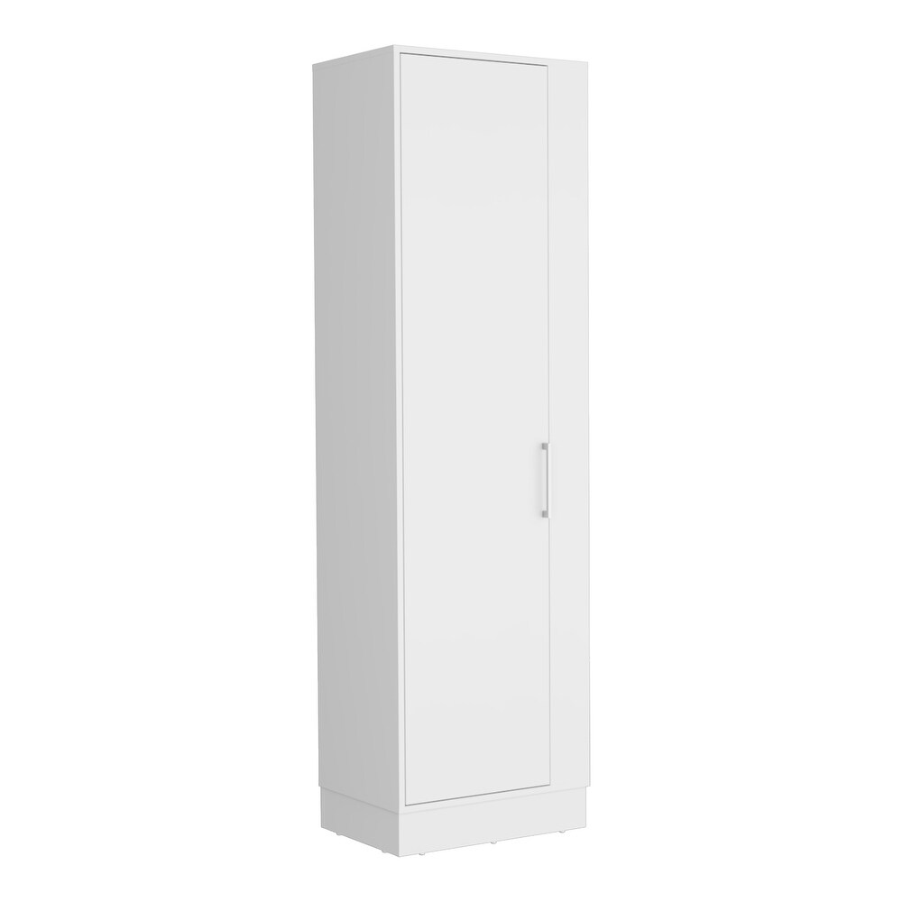 Storage Cabinet Manika  One Door and Shelves  White Finish High quality and durable