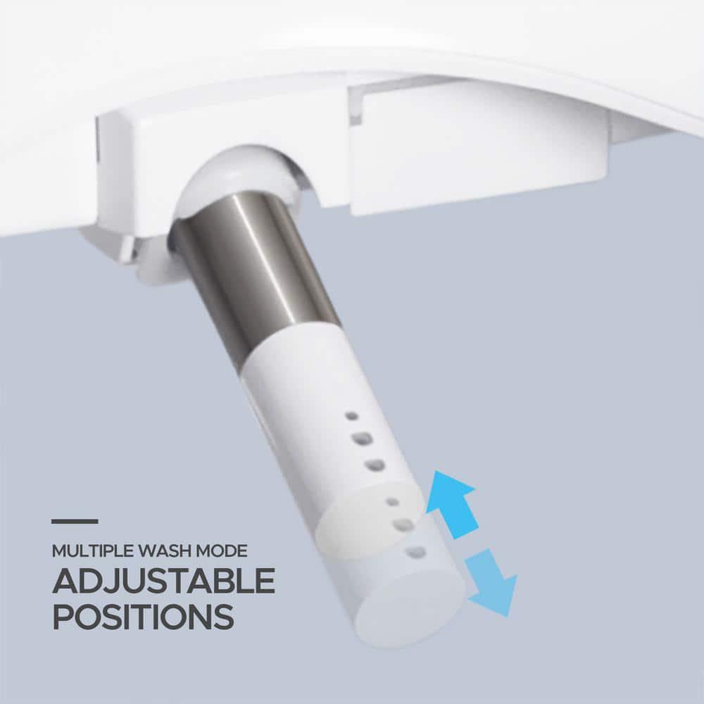 Hulife Electric Bidet Seat for Elongated Toilet with Unlimited Heated Water Heated Seat Control panel in White