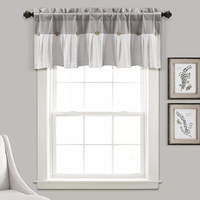 Lush Decor Linen Button Valance