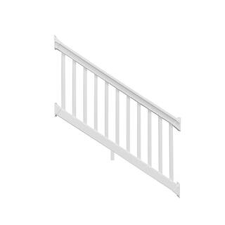 Weatherables Riviera 3.5 ft. H x 6 ft. W White Vinyl Stair Railing Kit CWR-T42-E6S