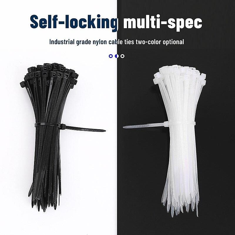 100 Pcs Strong Self-locking Nylon Plastic Cable Tie  Buckle Plastic Clamps Cable Organizer