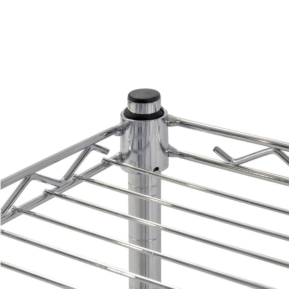 Sandusky Chrome 3-Tier Steel Wire Shelving Unit (24 in. W x 30 in. H x 14 in. D) WS241430