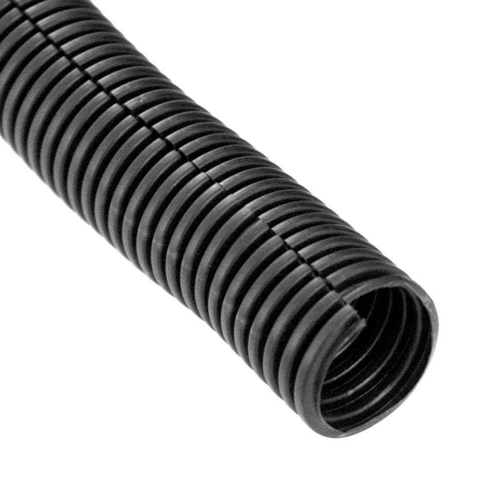 HYDROMAXX 2 in. Dia x 100 ft. Black Flexible Corrugated Polyethylene Split Tubing and Convoluted Wire Loom BLS0200100