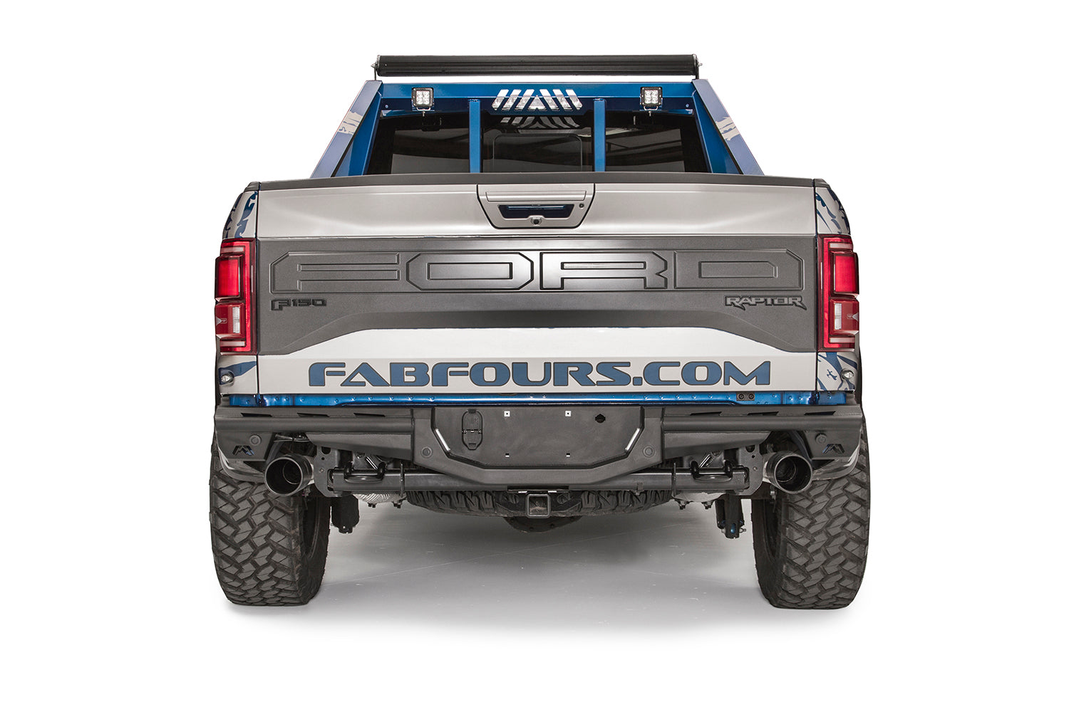 Fab Fours FF17-E4371-1 Aero Rear Bumper; 2 Stage Black Powder Coated;