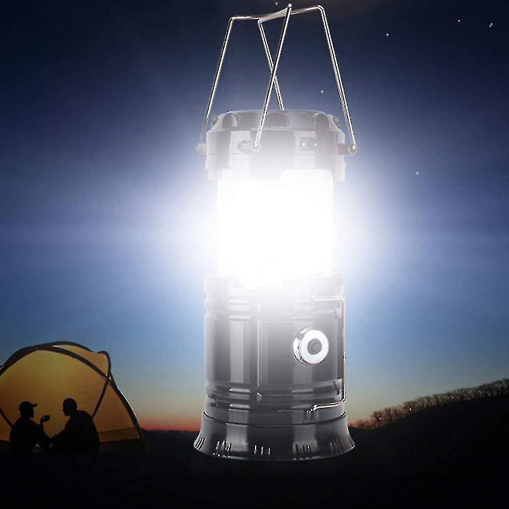 Outdoor Solar Led Camping Lantern And Usb Flashlight， Suitable For Emergencies， Storms