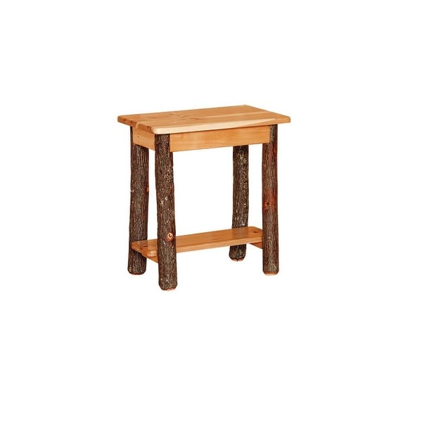 Hickory Log Rectangular End Table