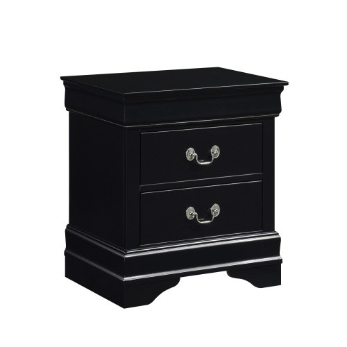 Classic Louis Philippe Style Black Finish 1pc Nigh...