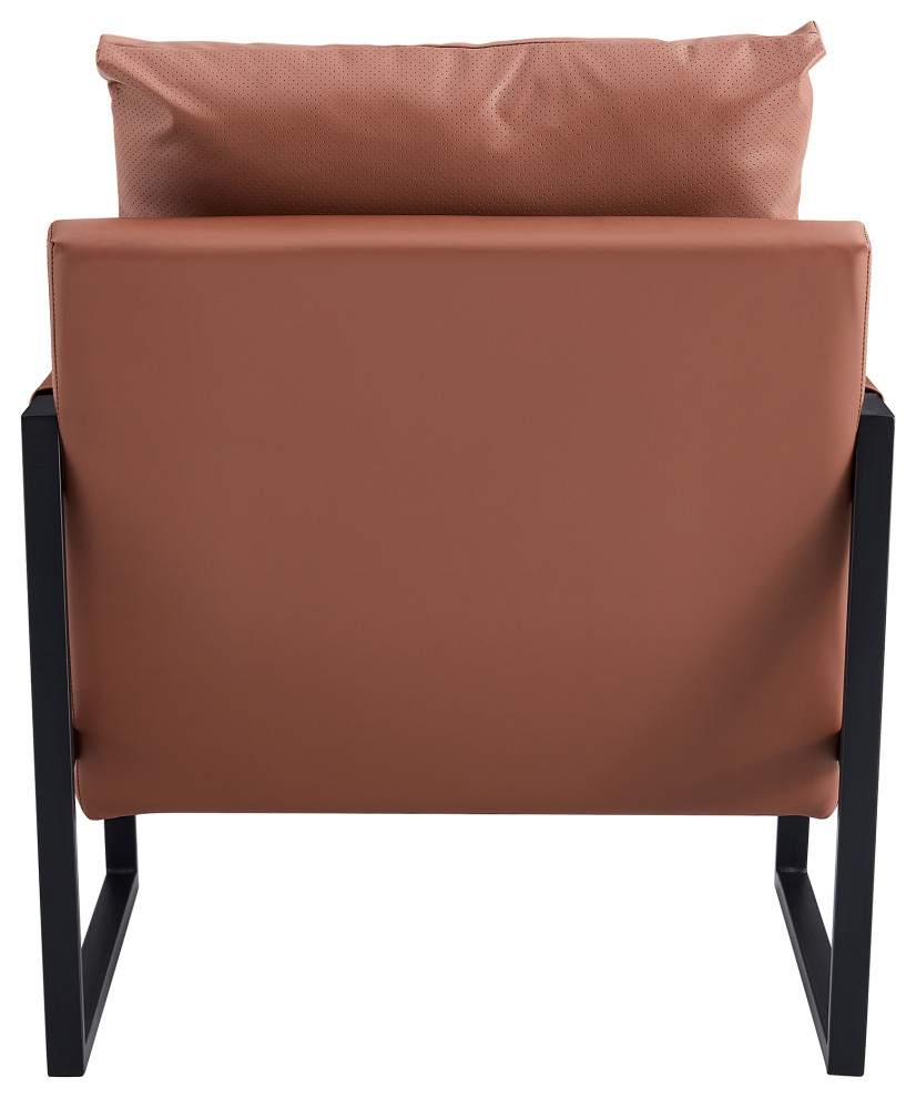 Faux Leather Accent Chair   Midcentury   Armchairs And Accent Chairs   by Casa Link  Houzz