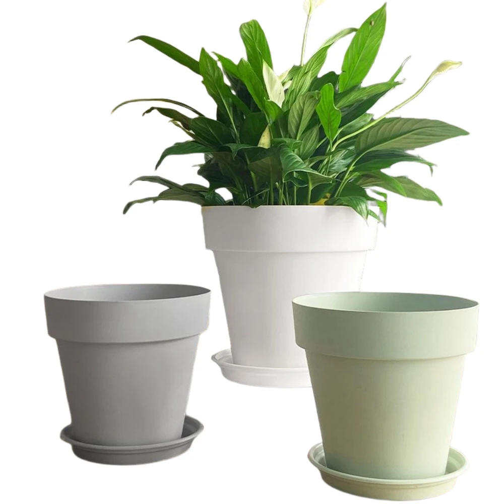 WY Hot Selling Plastic Flower Pots Round Planters Balcony Plant Supplies Flower Pot Planters Plastic Flower Pot