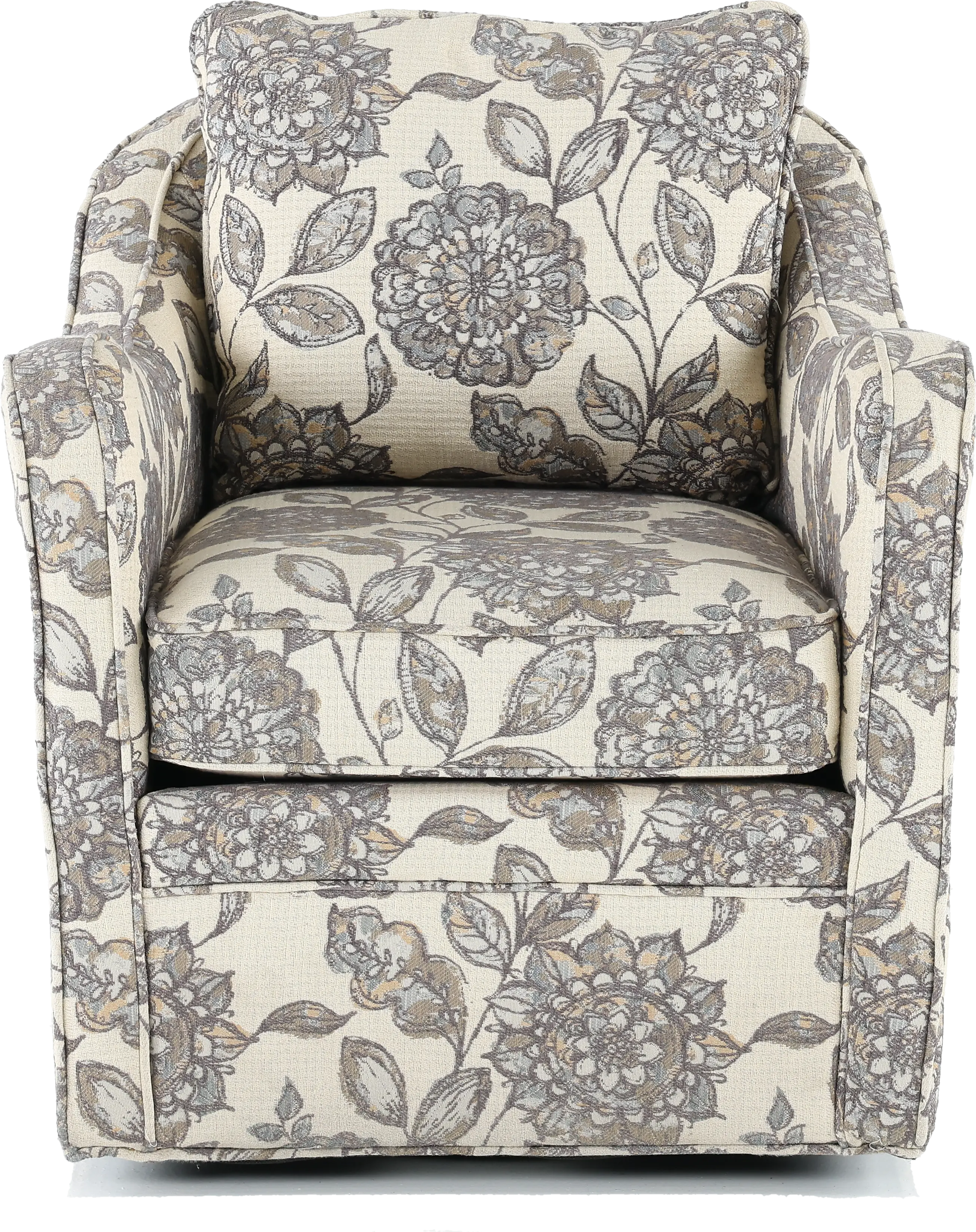 Brianne Ivory Floral Swivel Accent Chair