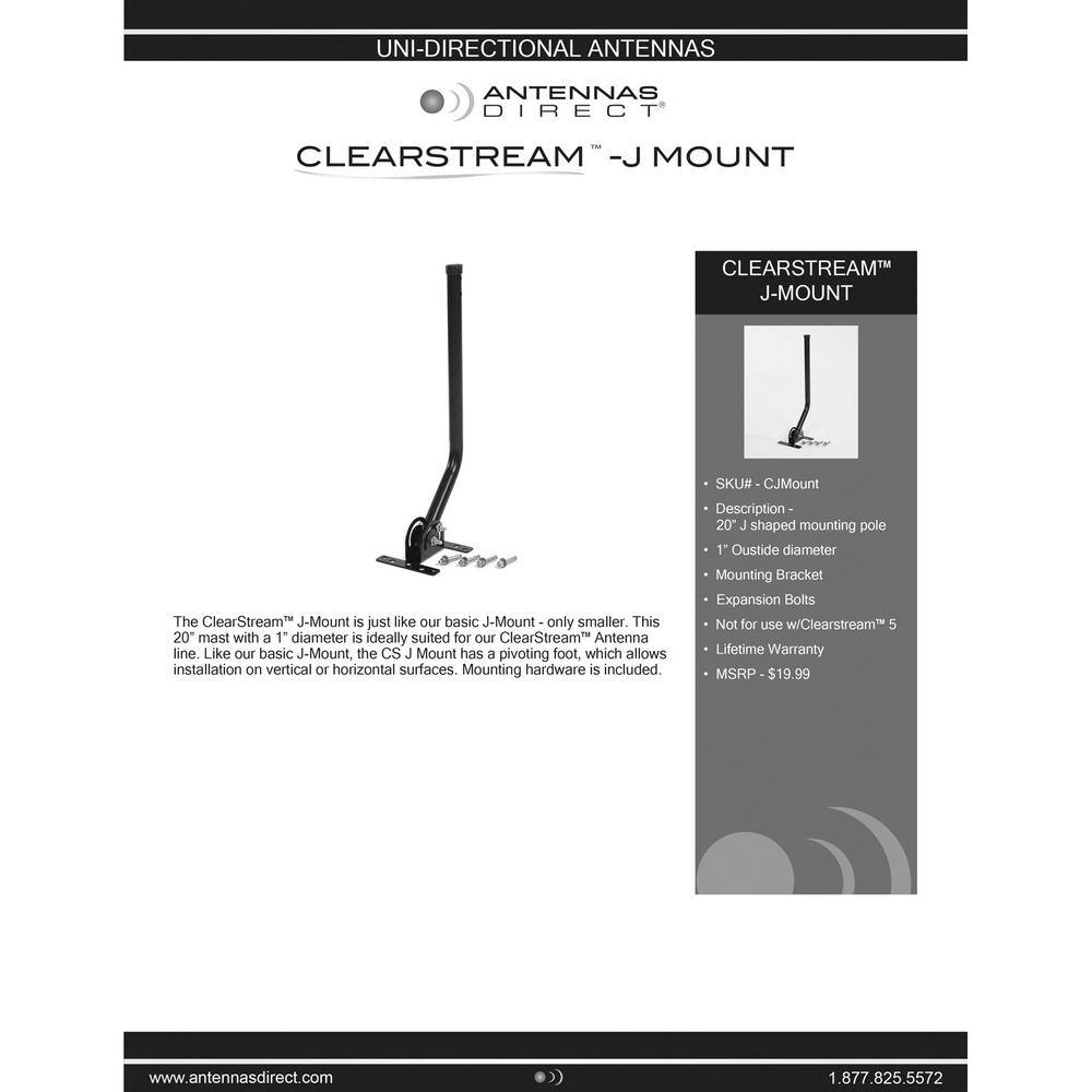 Antennas Direct ClearStream J-Mount with Mounting Hardware CJMOUNT