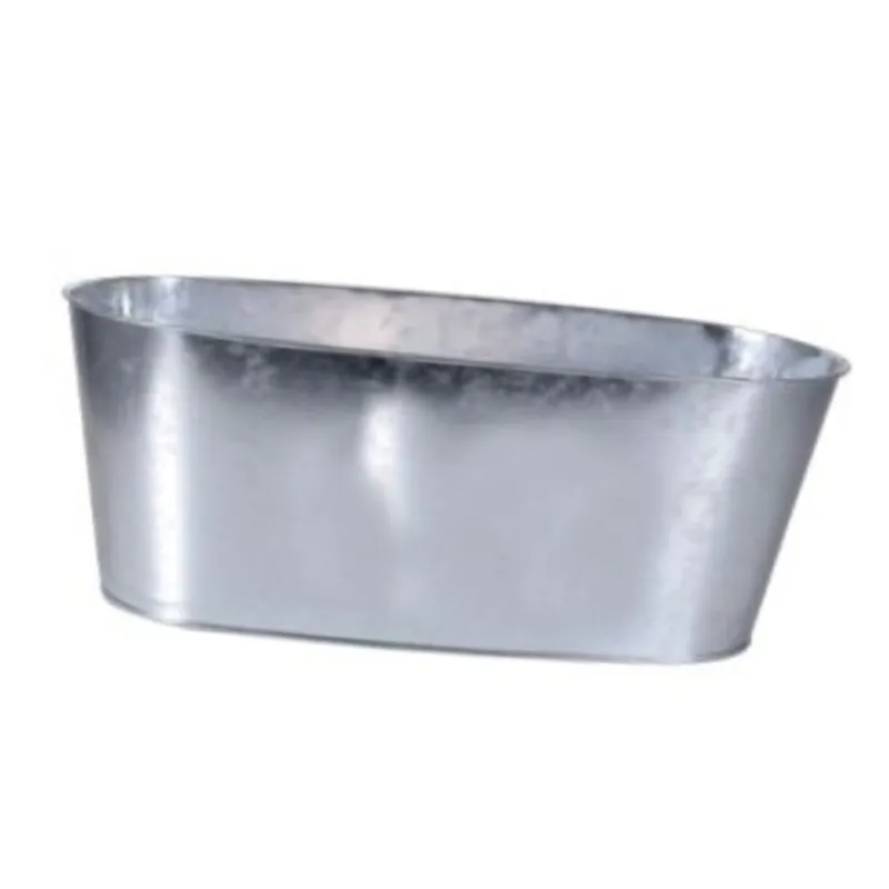 Wholesale Price Mini Oval Galvanized Planters Bulk Selling Trendy Garden Decorative Metal Planter   Pots Supply