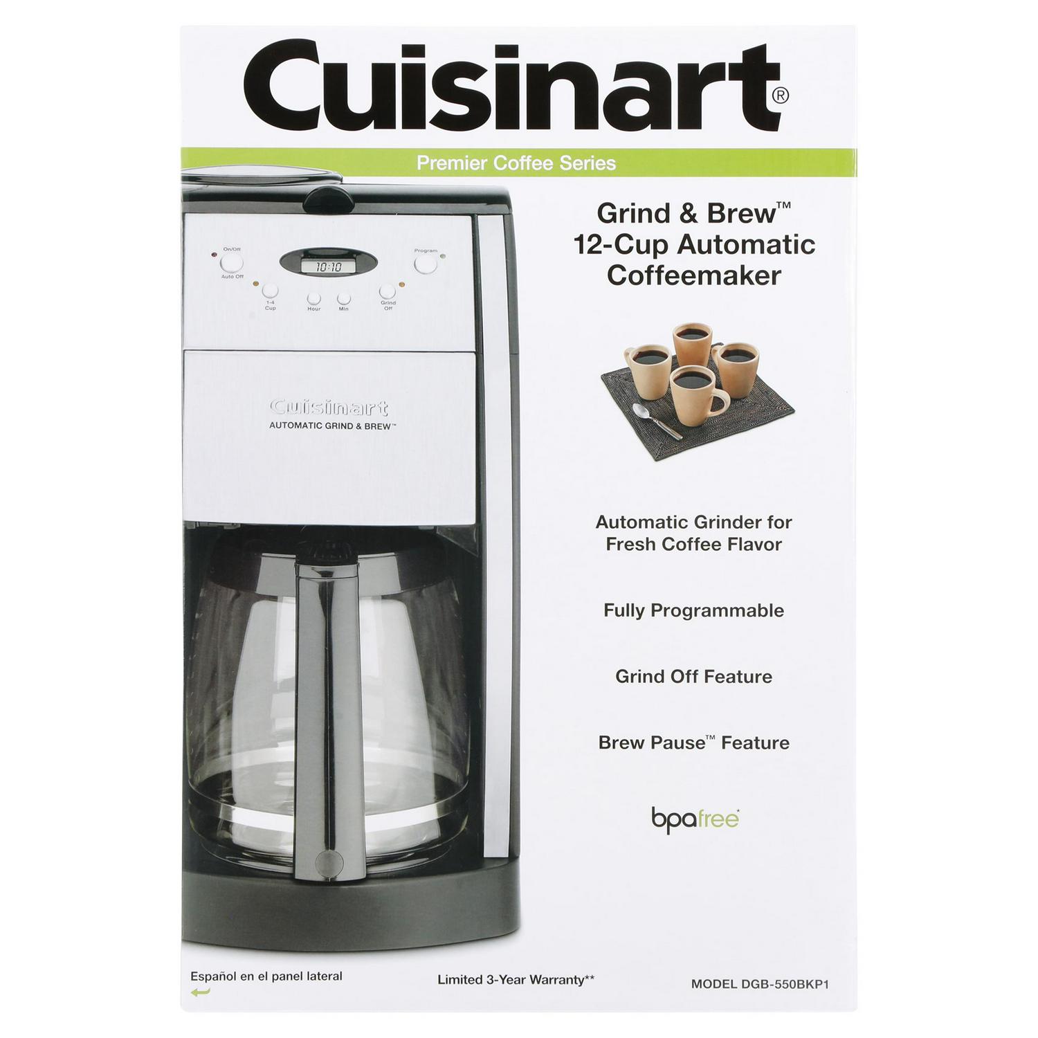 Cuisinart Grind and Brewa c 12 Cup Automatic Coffeemaker Silver  Crowdfused