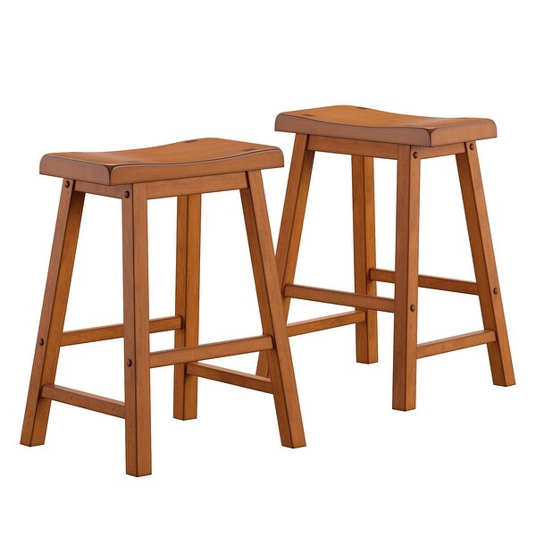 Lavish Home Swivel Wood Stool with Back