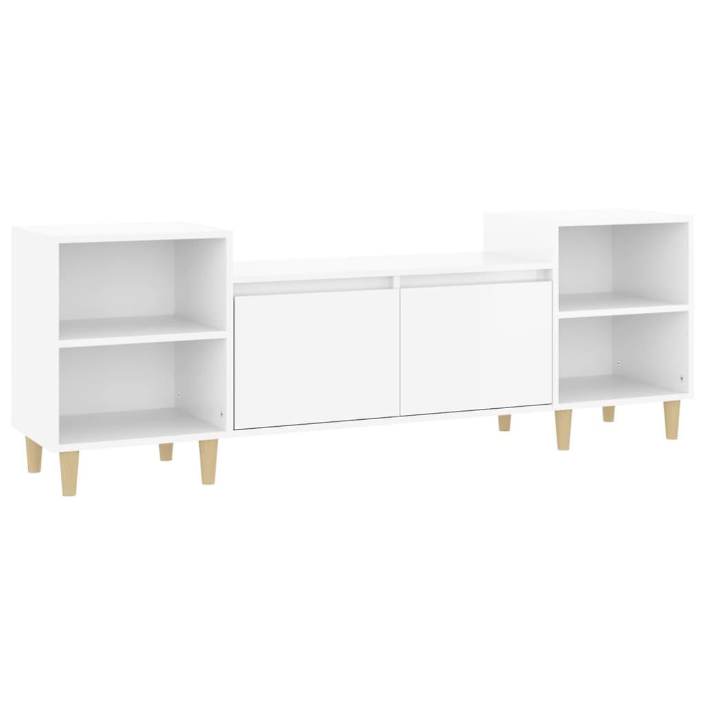 Tv Cabinet High Gloss White 160x35x55 Cm Engineered Wood