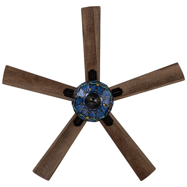 a River of Goods Oil-Rubbed Bronze and Stained Glass 52-Inch 3-Light Remote-Controlled Ceiling Fan Shopping - The Best Deals on Ceiling Fans | 40803857