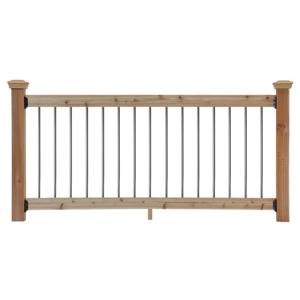 ProWood 6 ft. Cedar Rail Kit with Aluminum Round Balusters 447170