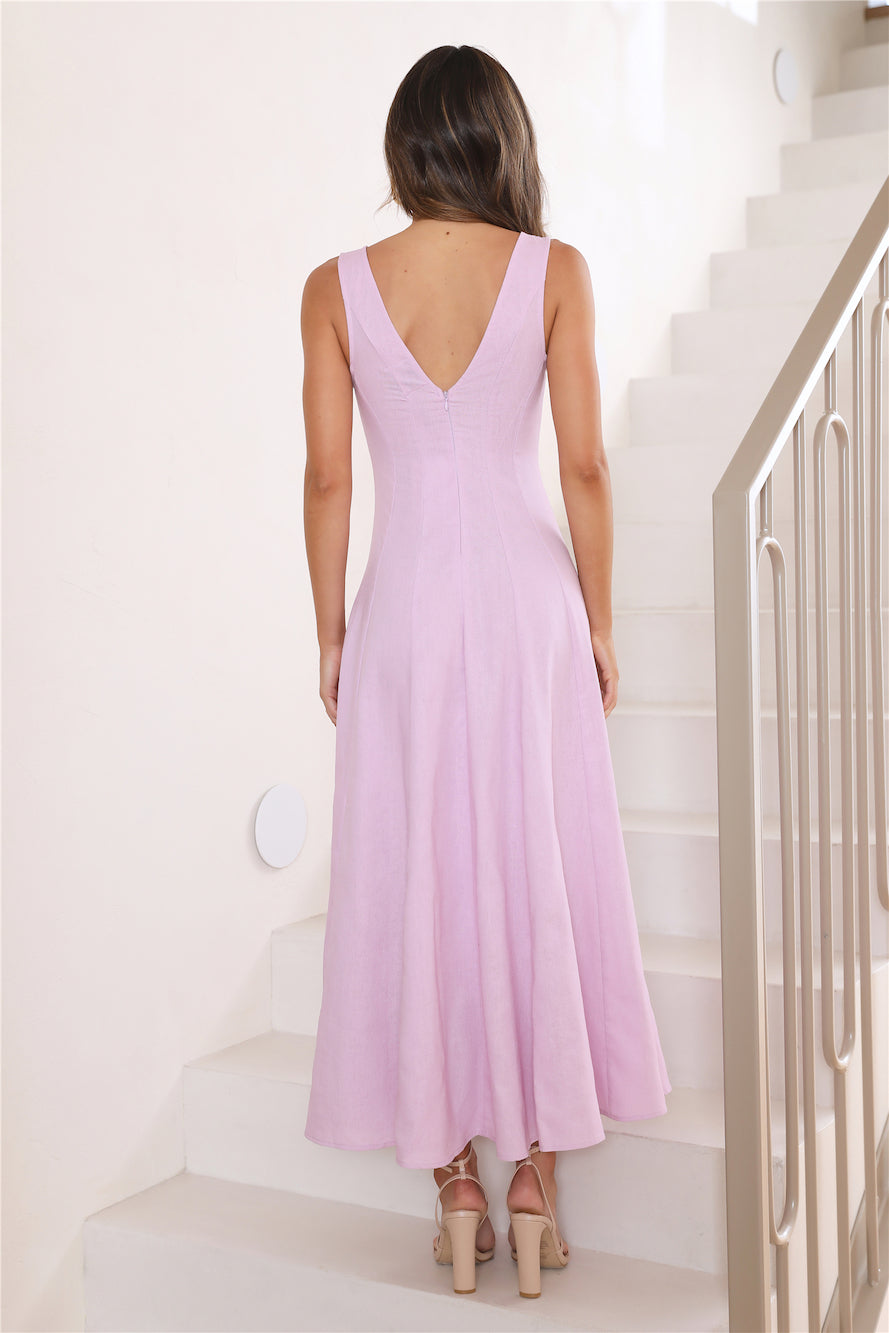 Dusk Soiree Midi Dress Lilac