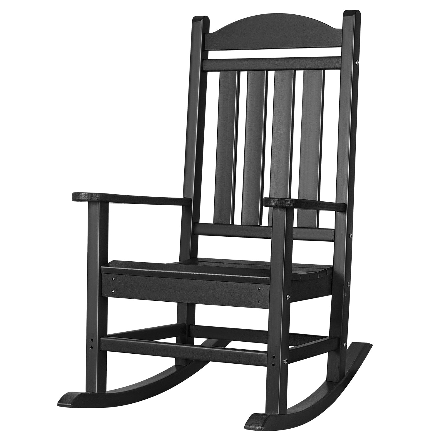 Lacoo Adirondack Rocking Chair All Weather Resistant Resin Outdoor Patio Rocking Chair, Black (1 PC )