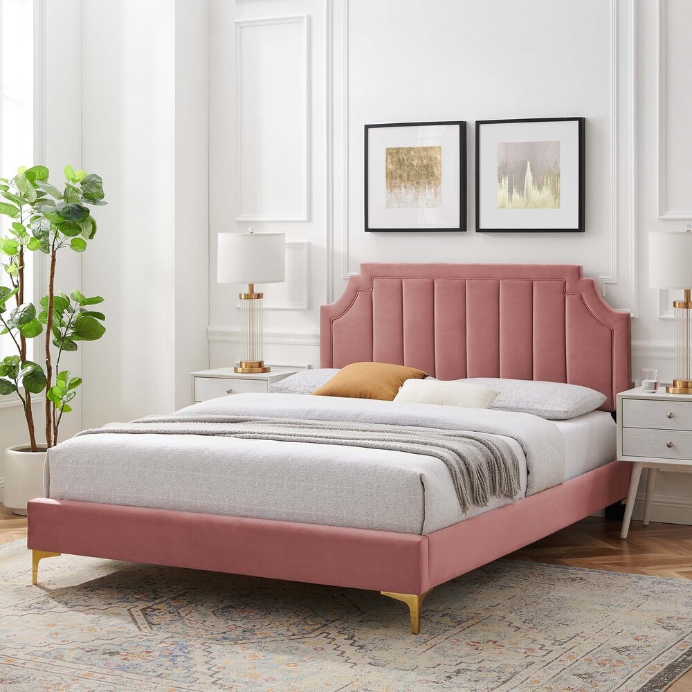 Sienna Performance Velvet Twin Platform Bed