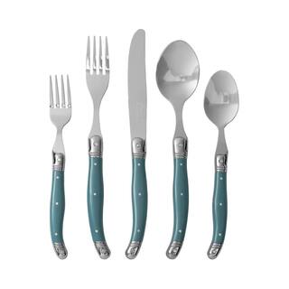 French Home Laguiole 20-Piece Aegean Teal Stainless Steel Flatware Set (Service for 4) LG132