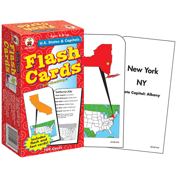 Carson Dellosa CD 3913 Flash Cards Us States   Cap...