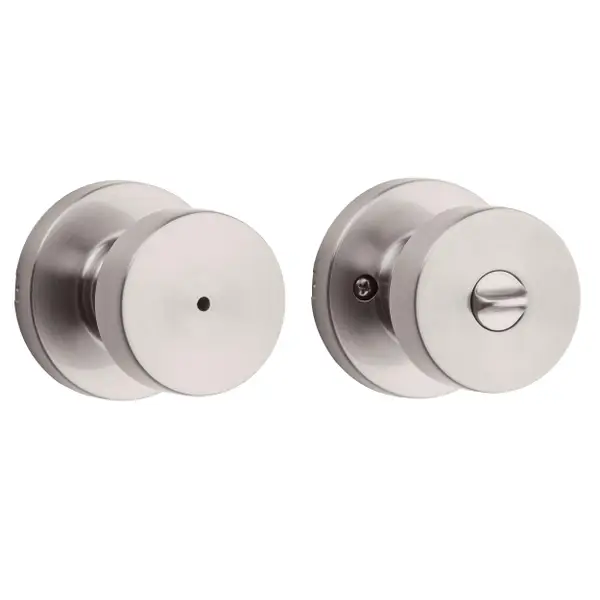 Kwikset Satin Nickel Pismo Privacy Knob with Round Rose