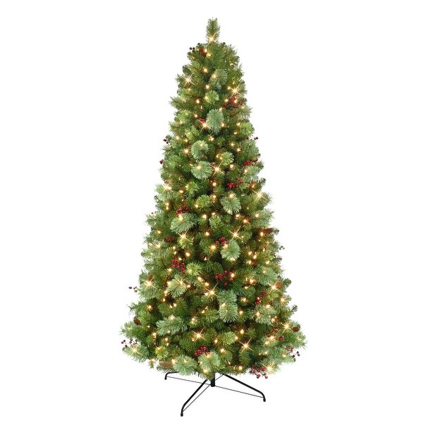 Puleo International 6.5 ft. PreLit Washington Spruce Artificial Christmas Tree