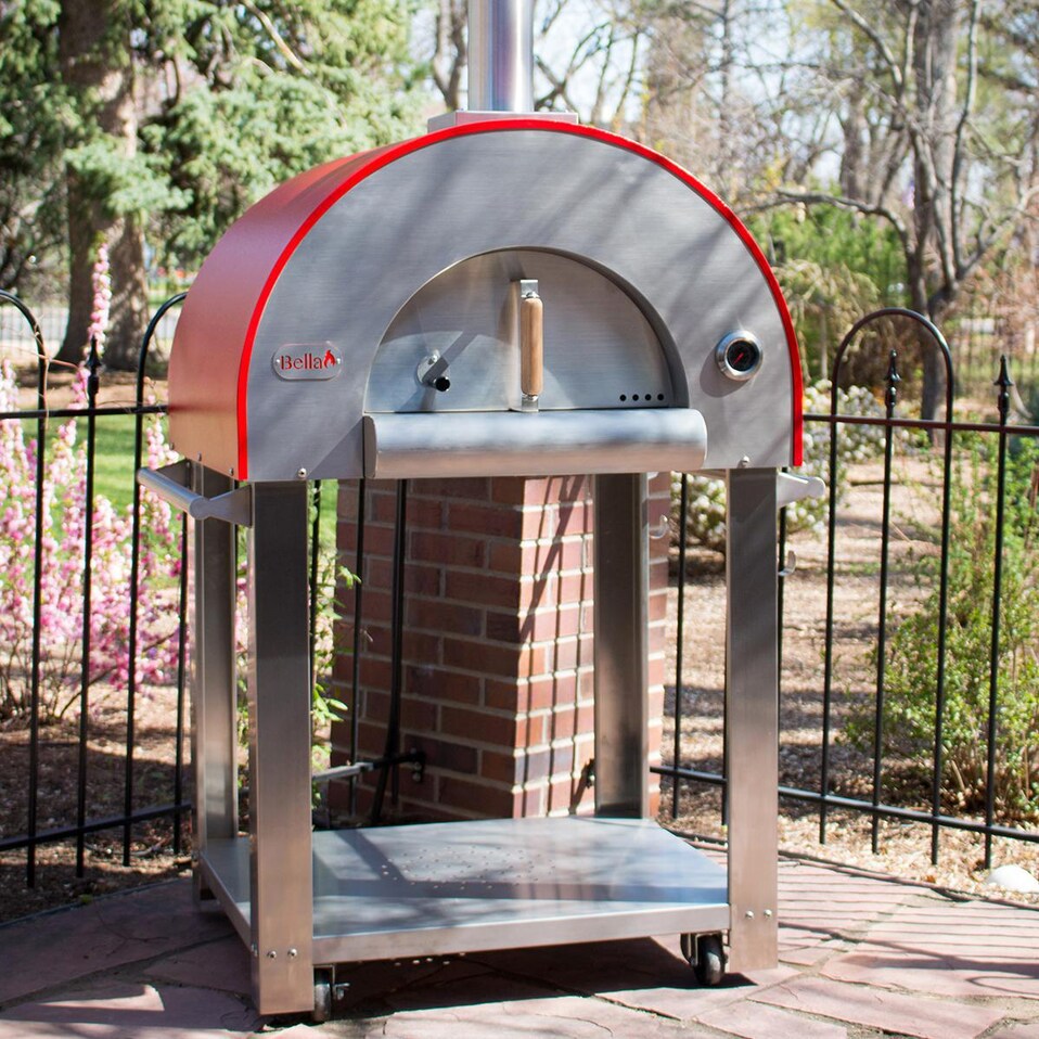 Bella Medio 28-Inch Outdoor Wood-Fired Pizza Oven On Cart