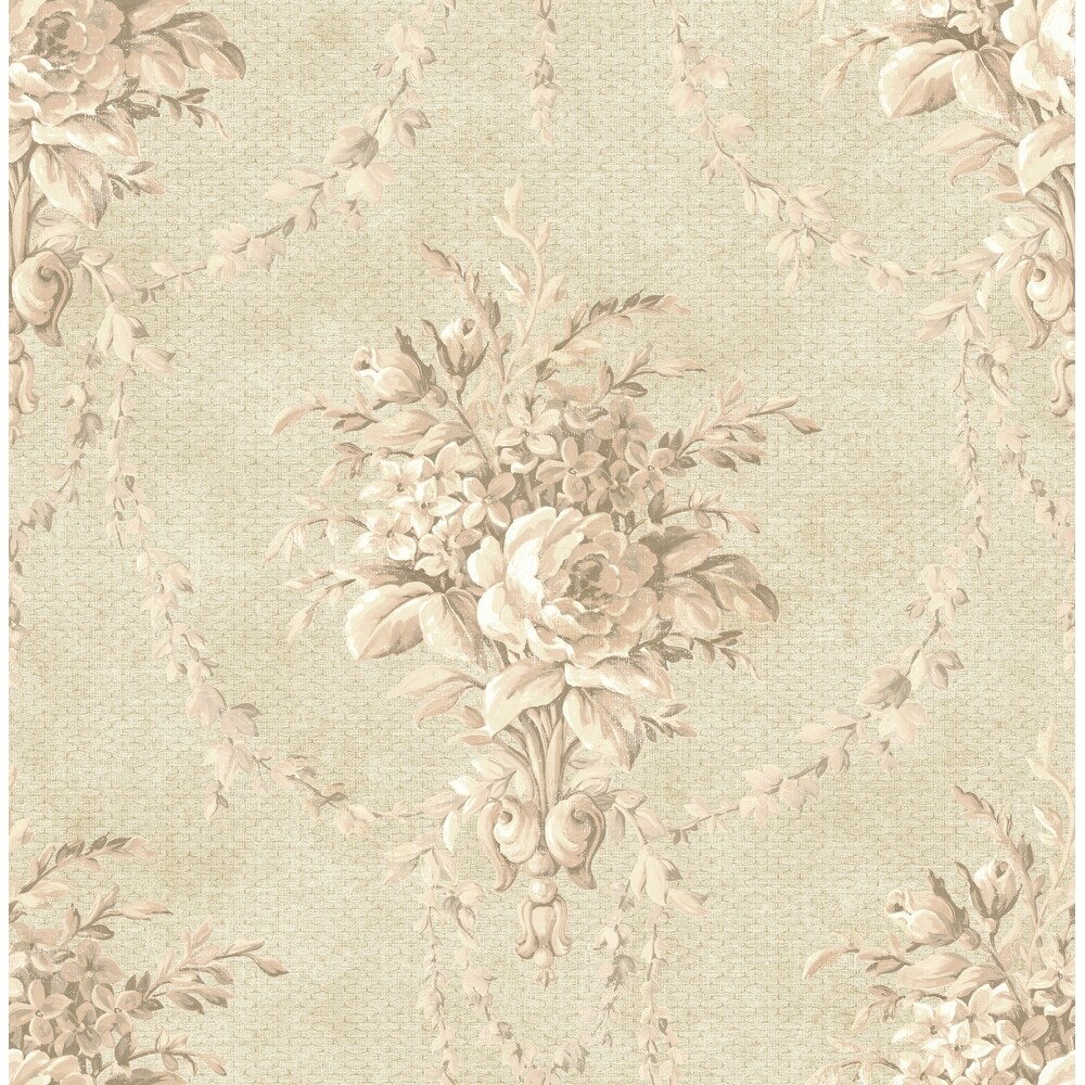 Seabrook Designs Coreen Floral Bouquet Unpasted Wallpaper