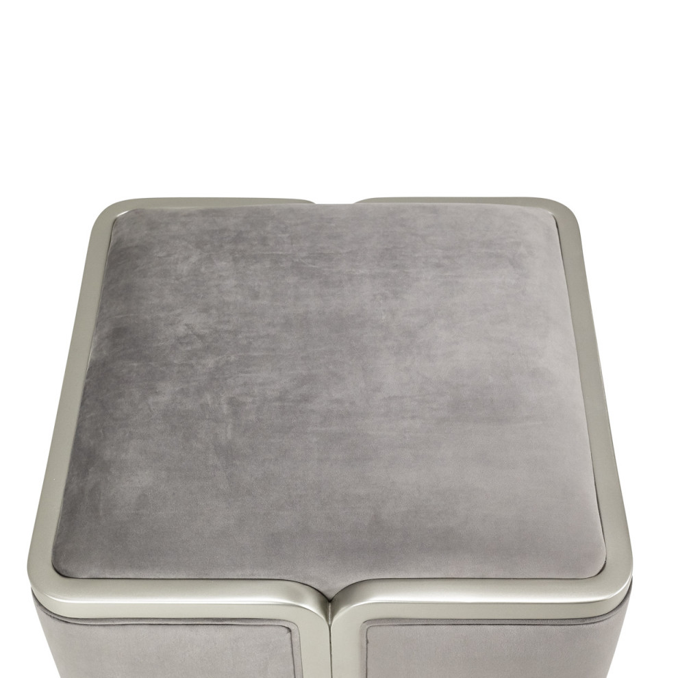 Linea Ottoman   Gray Pearl/Silver Mist   Contemporary   Footstools And Ottomans   by Michael Amini  Houzz